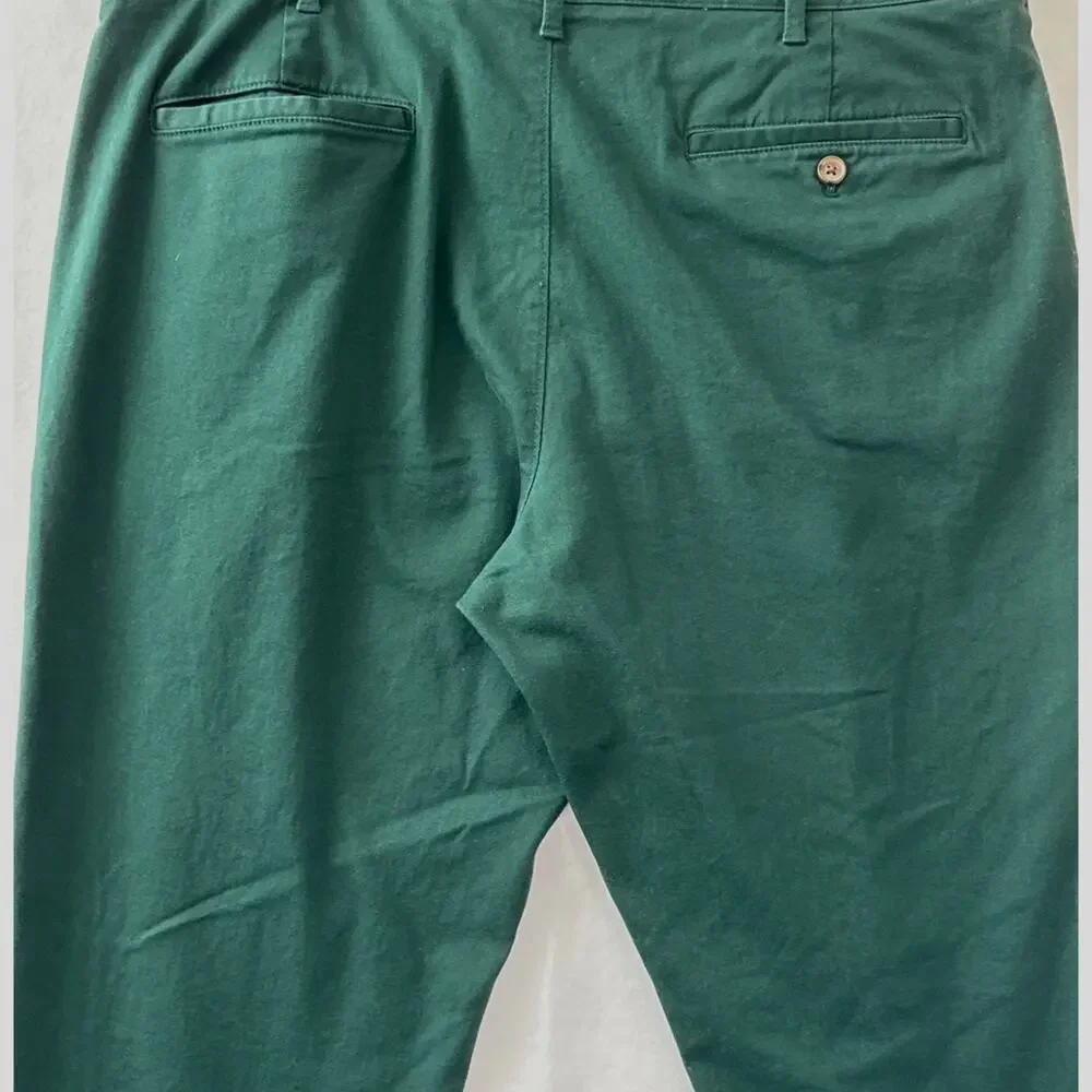 J. Crew Straight Fit Flex Chino Pants H3186 Dark Green W38 L32 Cotton Workwear